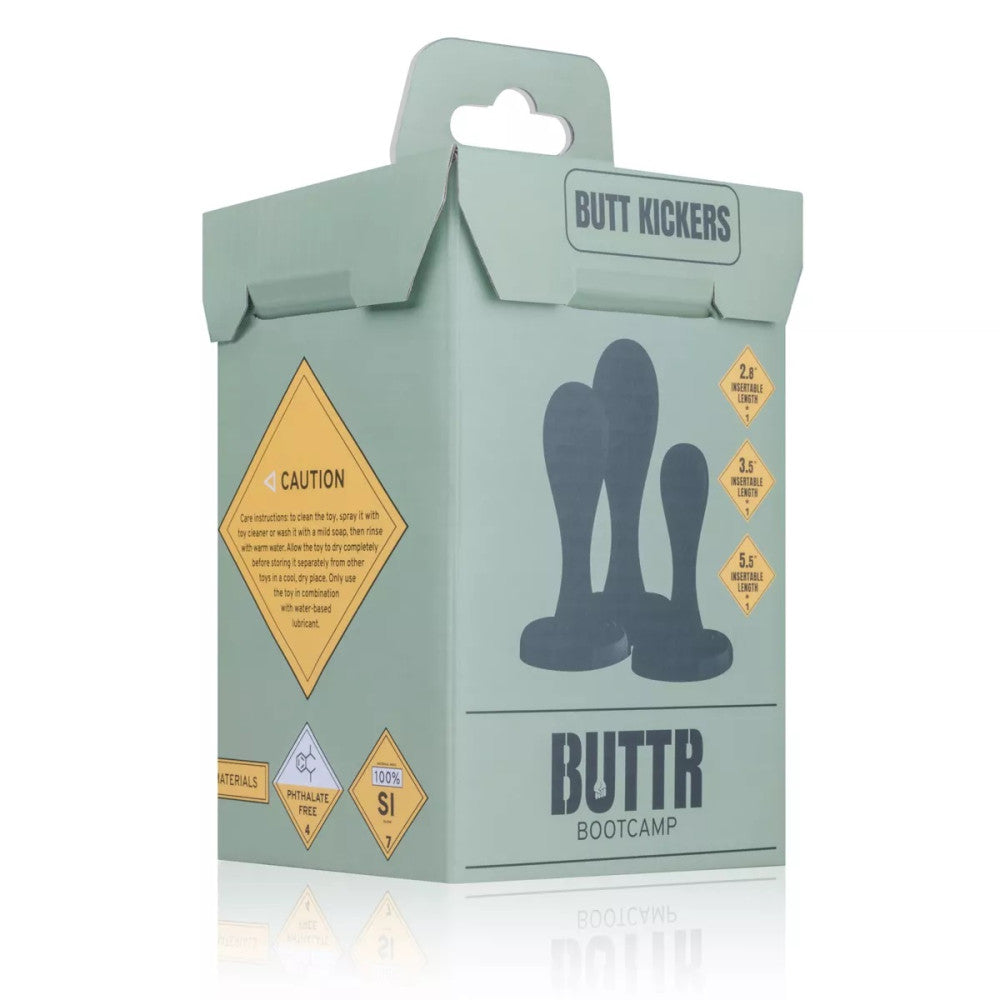 Butt Kickers Set of 3 Silicone Butt Plugs Black