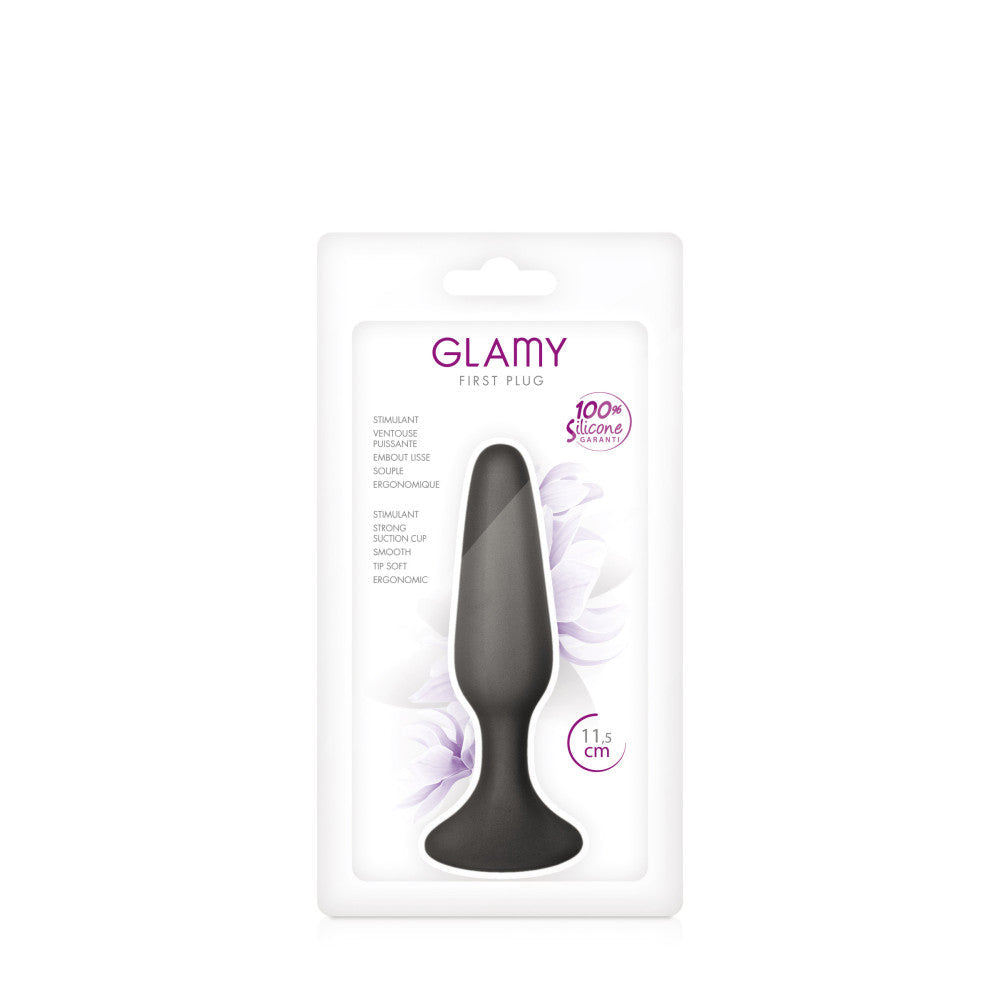 Butt plug made of 100% silicone First Plug S black