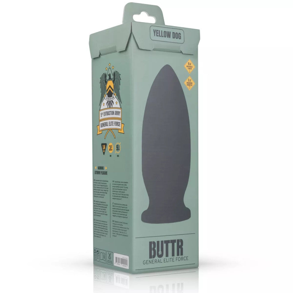Buttr Yellow Dog Large Butt Plug Black
