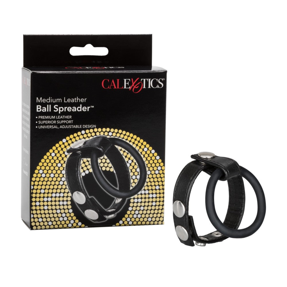 Calexotics Leather Ball Spreader & Cock Ring