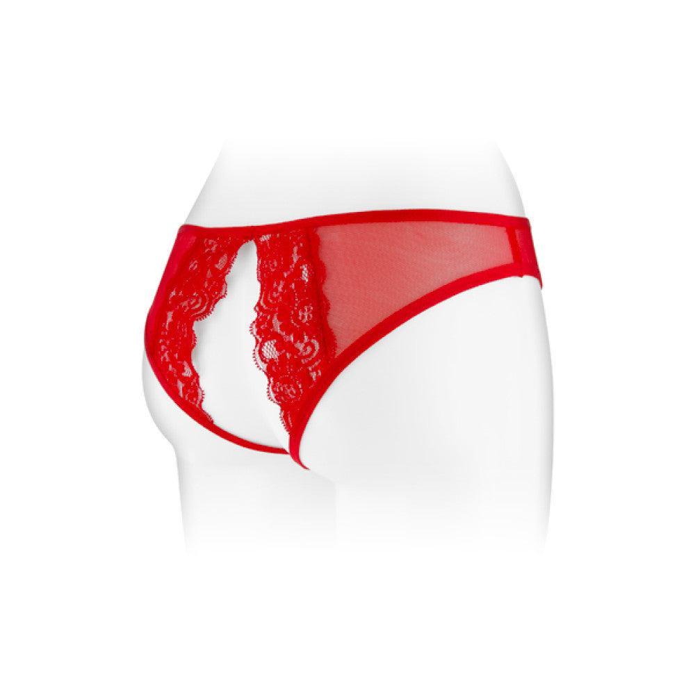 Erotic Crotchless Briefs Red