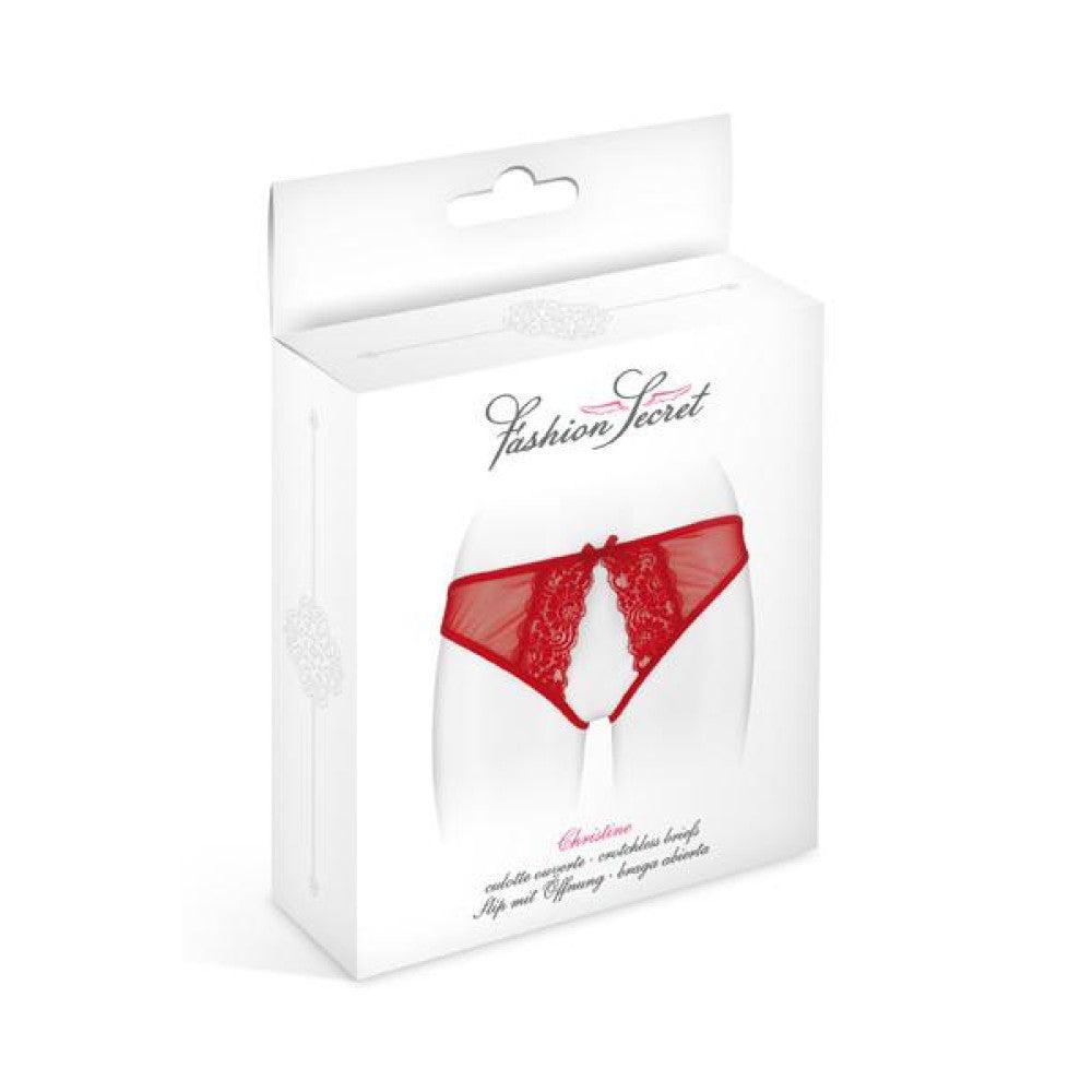 Erotic Crotchless Briefs Red