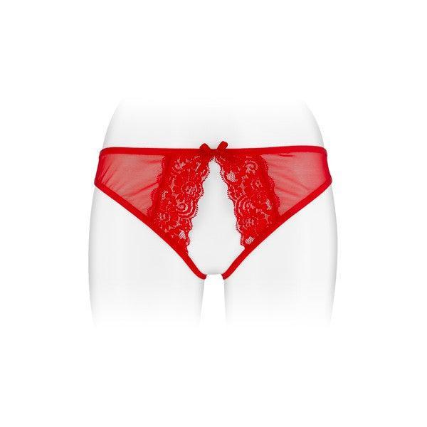 Erotic Crotchless Briefs Red