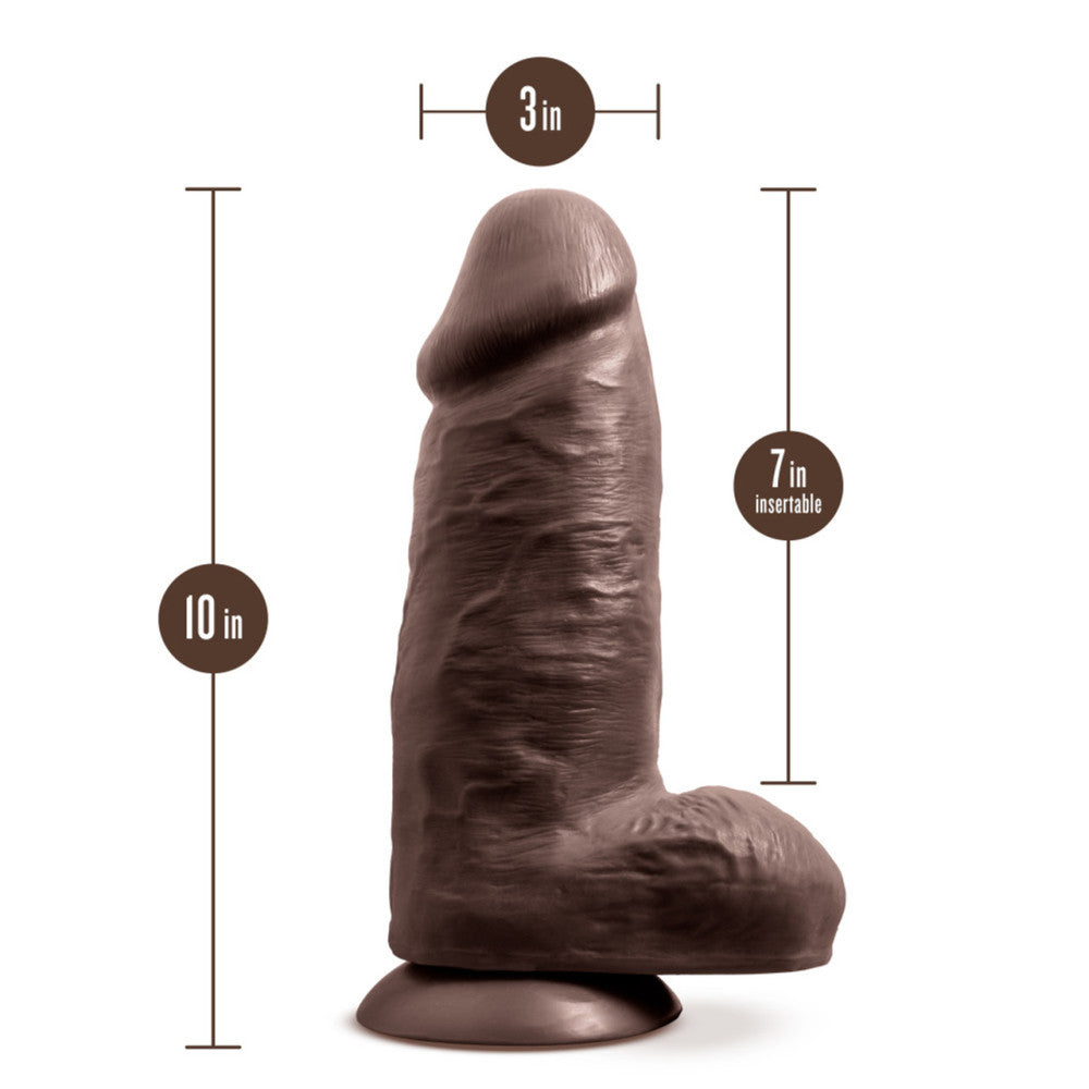 Chub Large Dual Layer Cyber Skin Dildo 10'' Chocolate