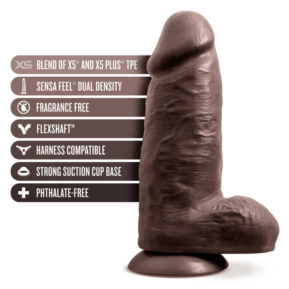 Chub Large Dual Layer Cyber Skin Dildo 10'' Chocolate