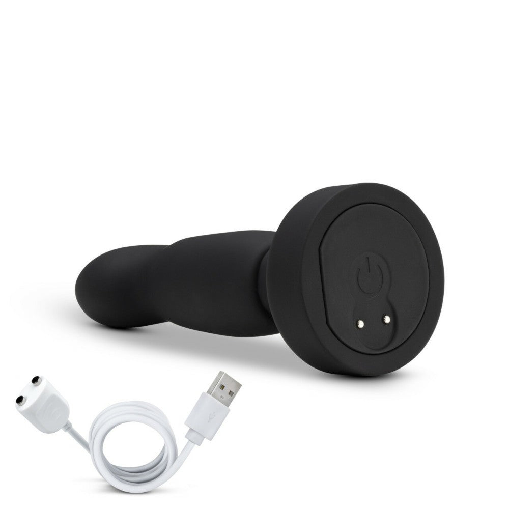 Circuit Plug Rotating & Vibrating Anal Toy with Beads Black