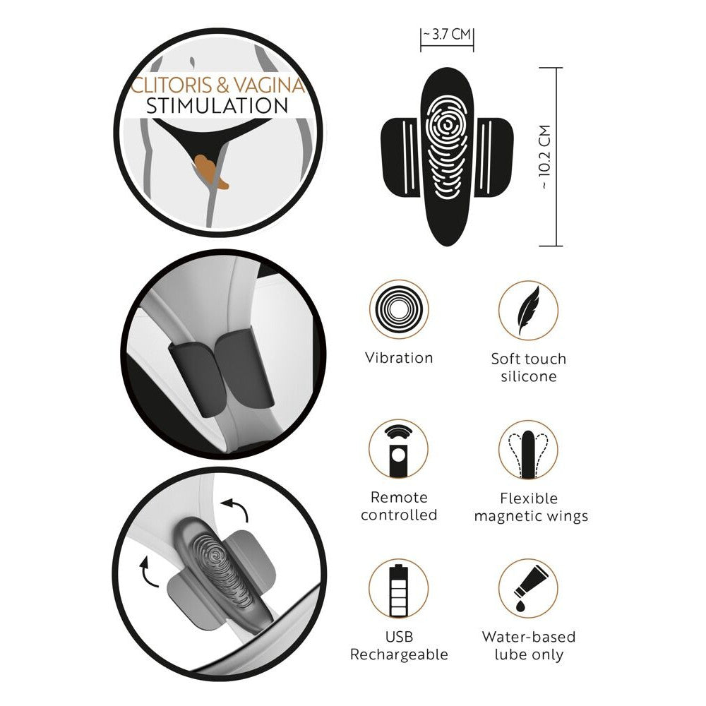 Clitoral Underwear Stimulator with Remote Go Gasm Black