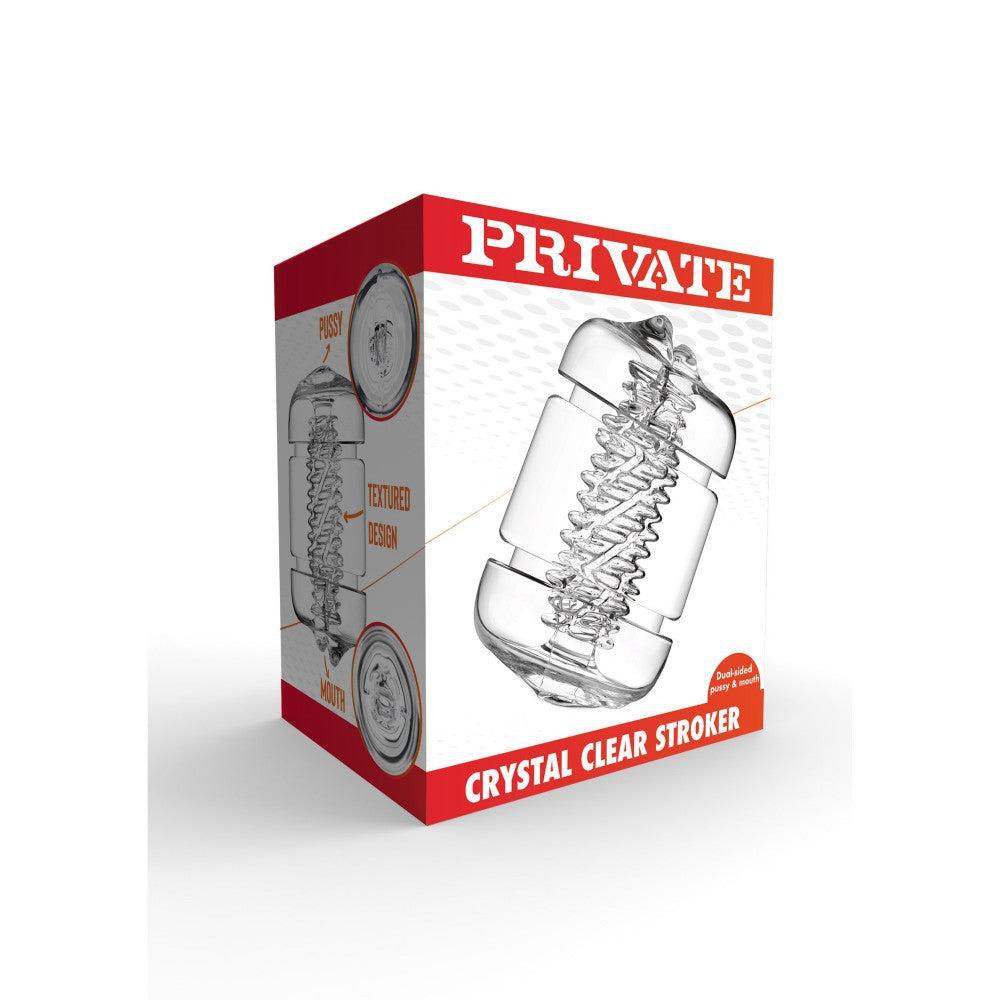 Compact double-sided masturbator Private Crystal Clear Pussy & Mouth transparent