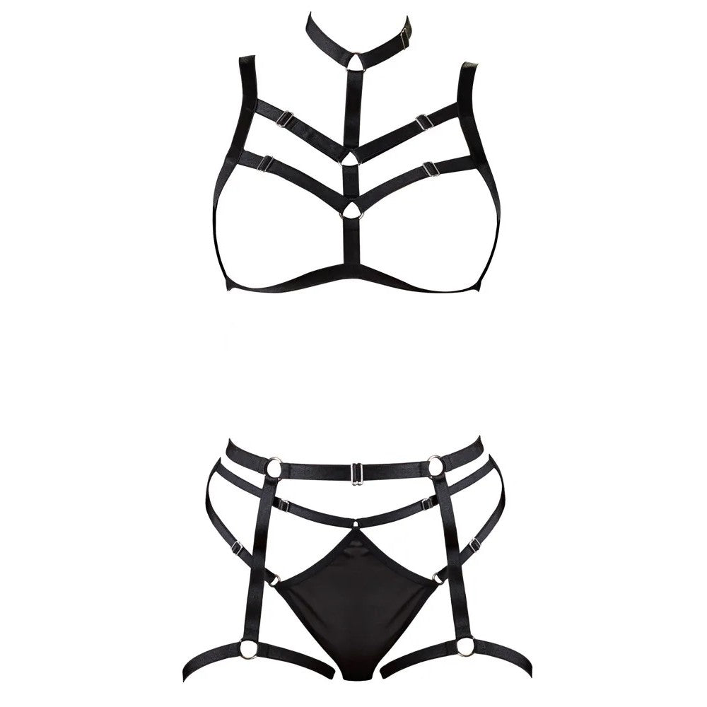 Cottelli Sexy BDSM Harness Lingerie Set 3 Pcs.