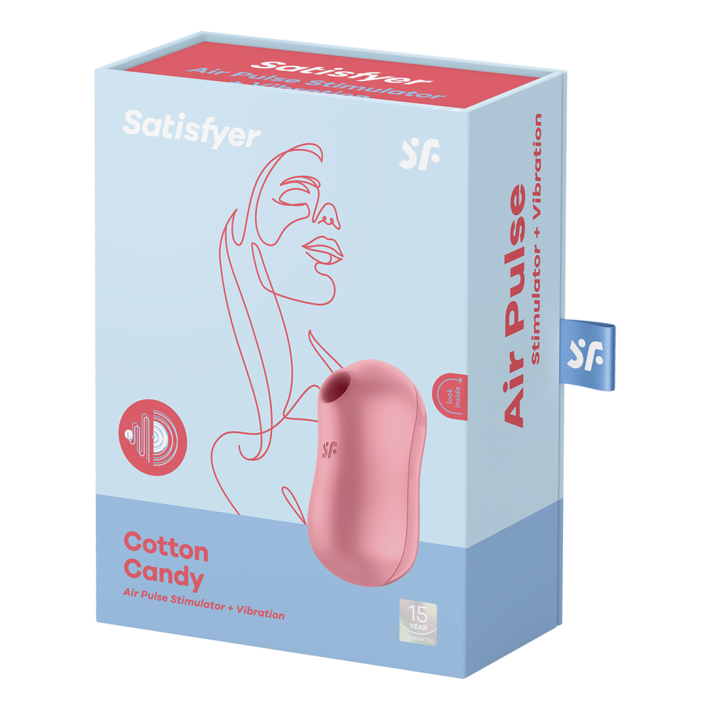 Cotton Candy Suction Clitoris Stimulator with Vibrations Pink