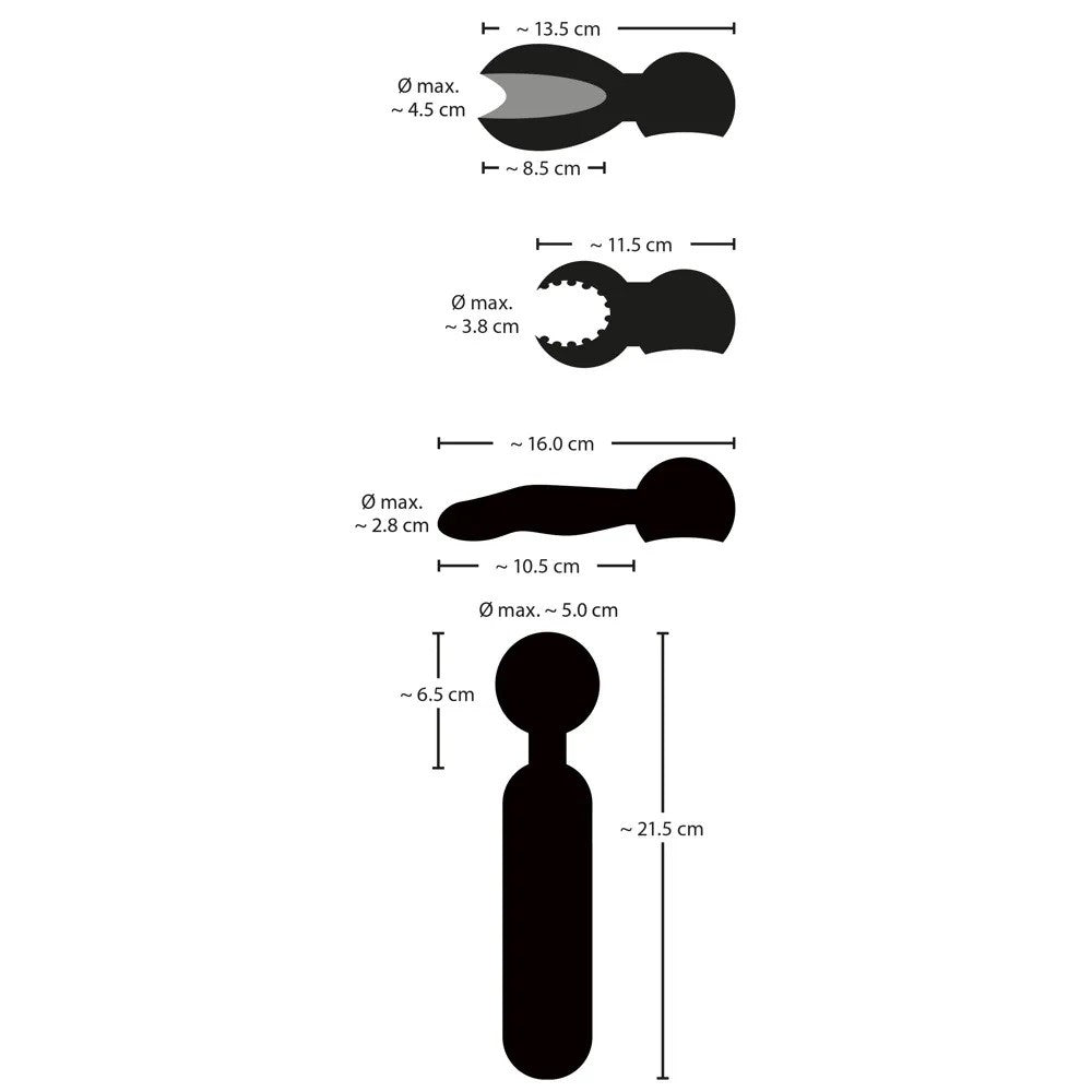 Couples Choice Wand Massager with 3 Attachments & Heating