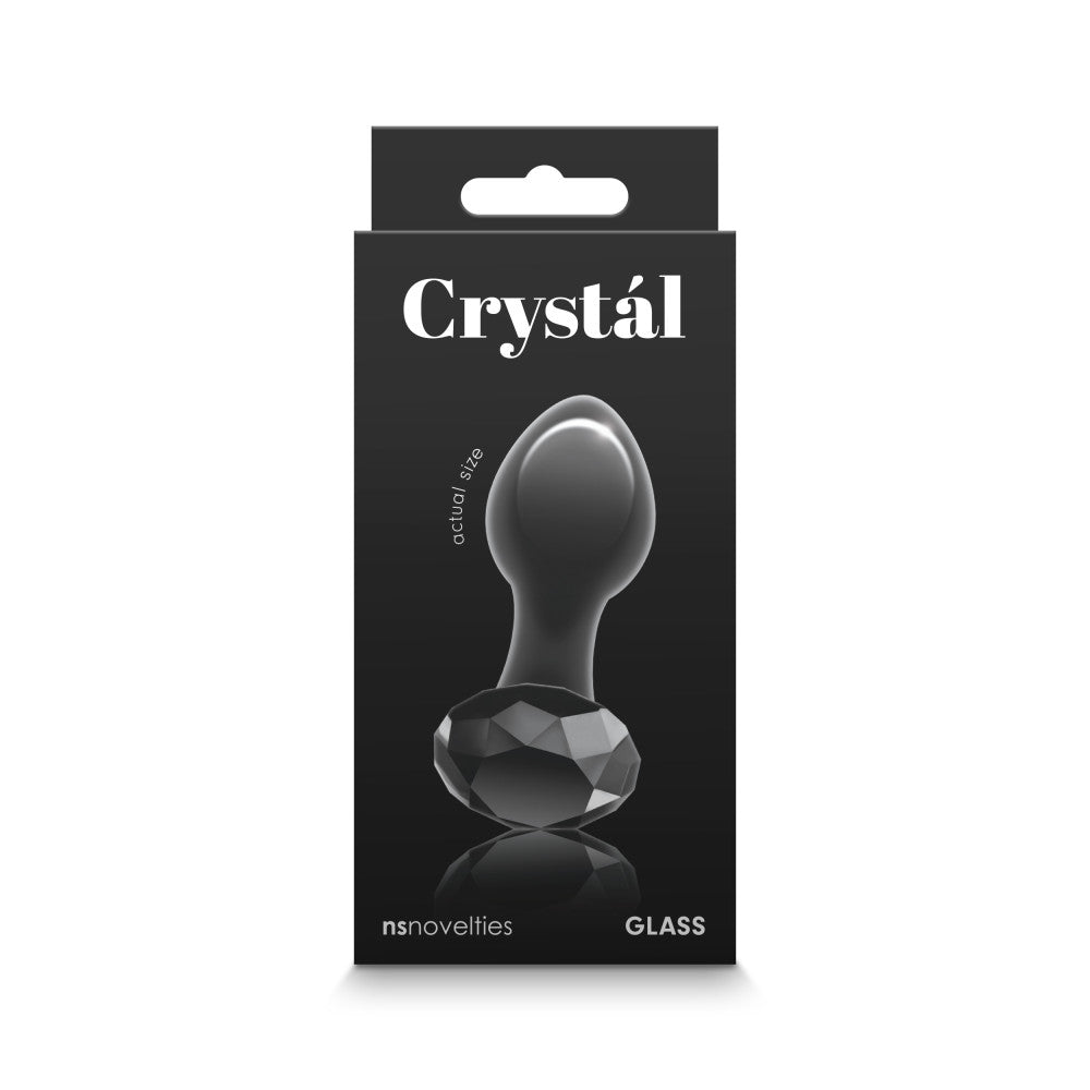 Crystal Glass Butt Plug Black