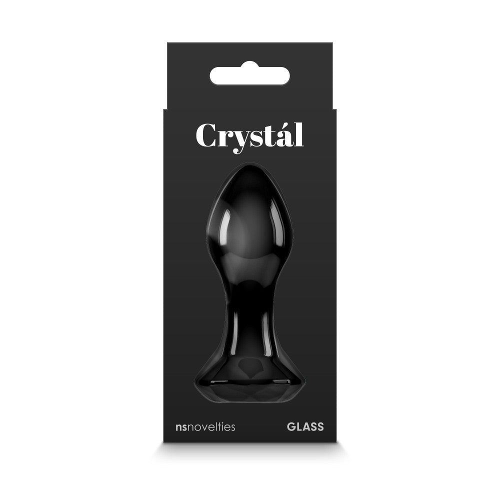 Crystal Glass Butt Plug Black