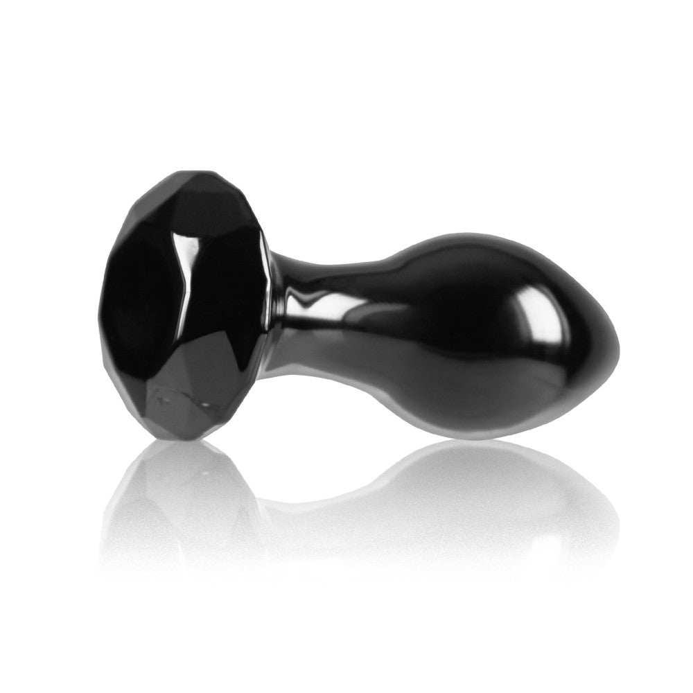 Crystal Glass Butt Plug Black