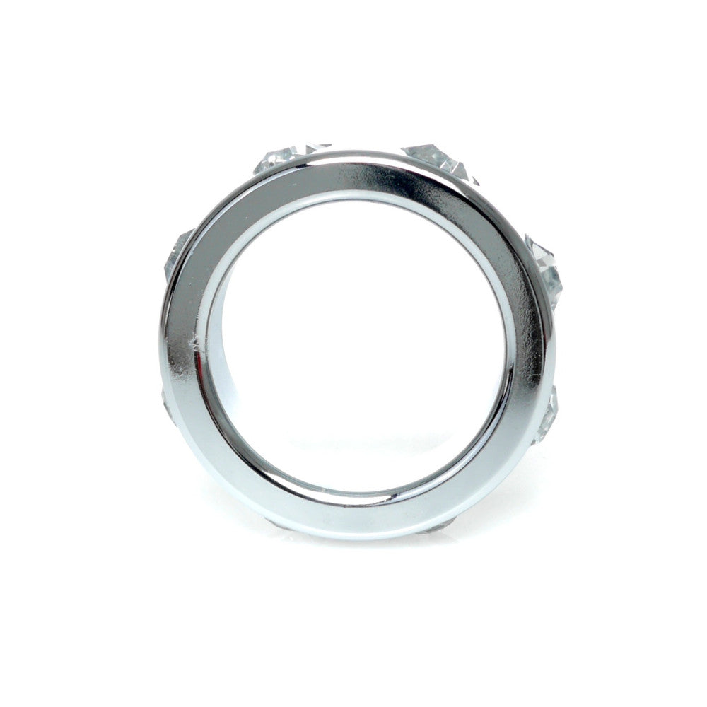 Metal Cock Ring with Crystals Size S