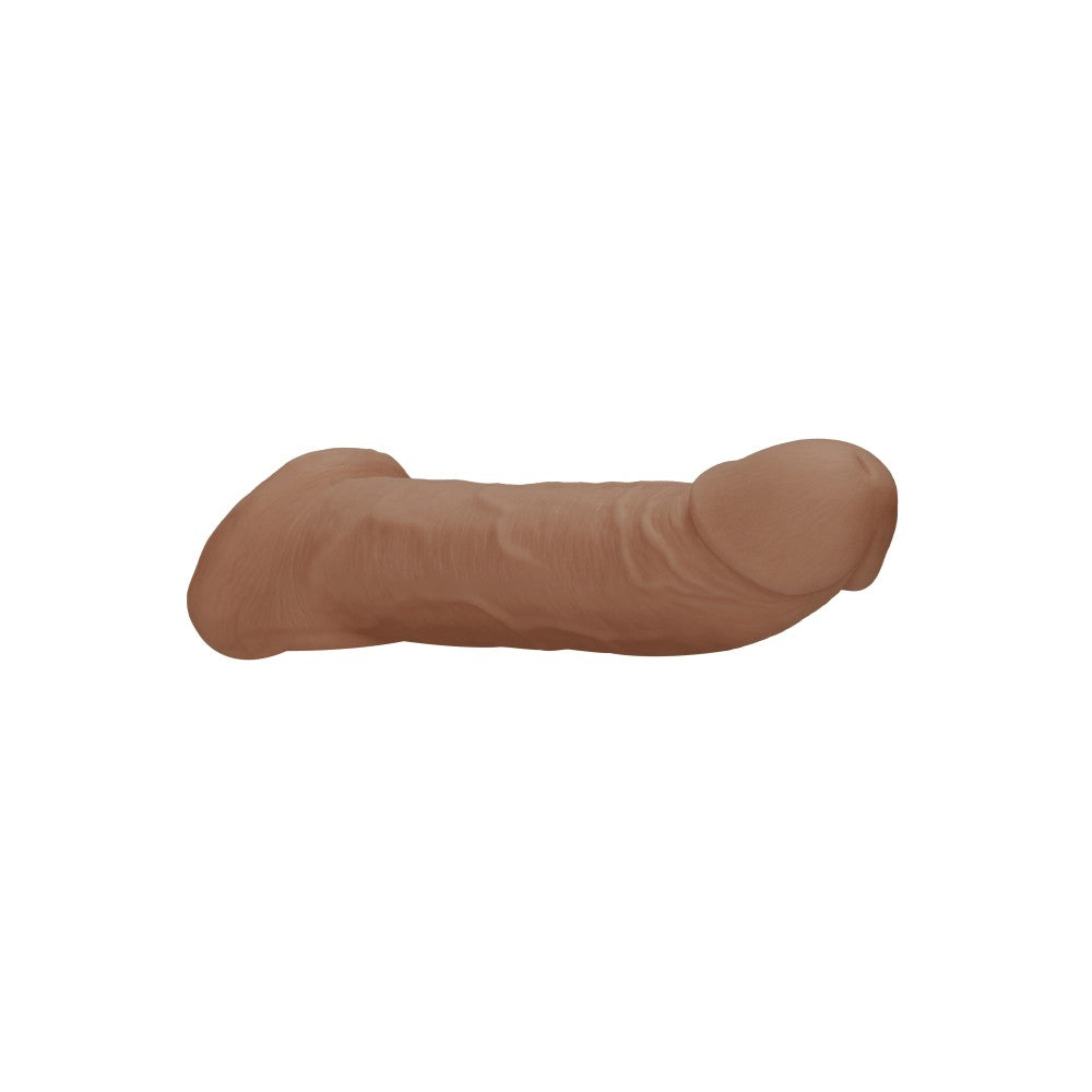 Cyber Skin Penis Extender with Testicle Grip Real Rock Mocha