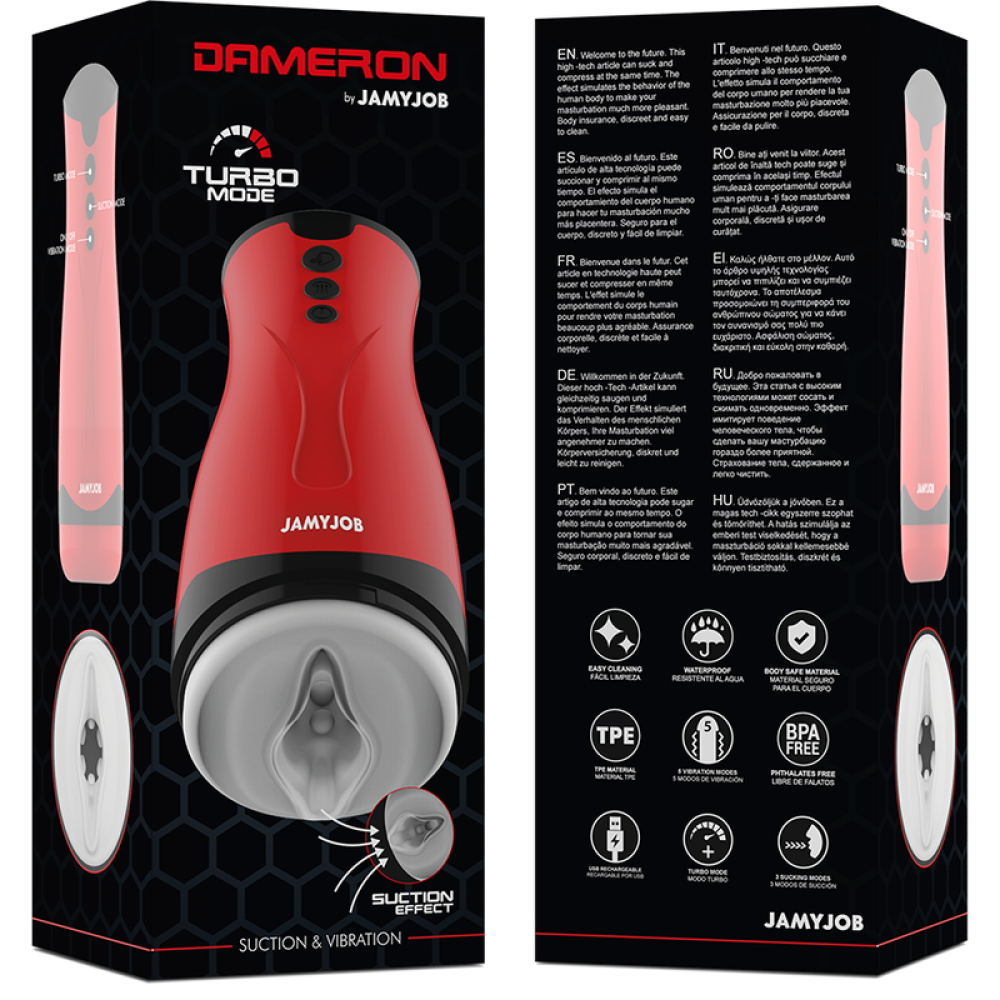 Dameron Rechargeable Sucking & Vibrating Masturbator