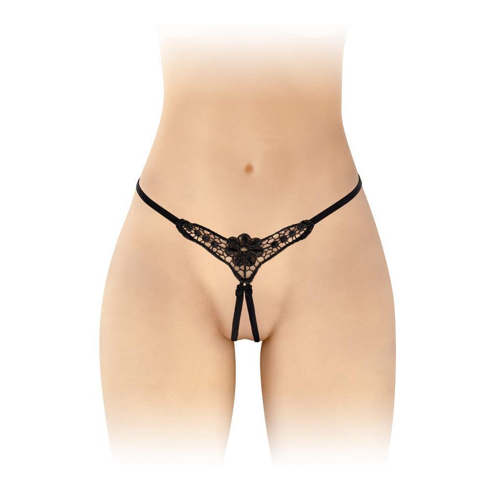 Erotic Crotchless Mini Thong Black