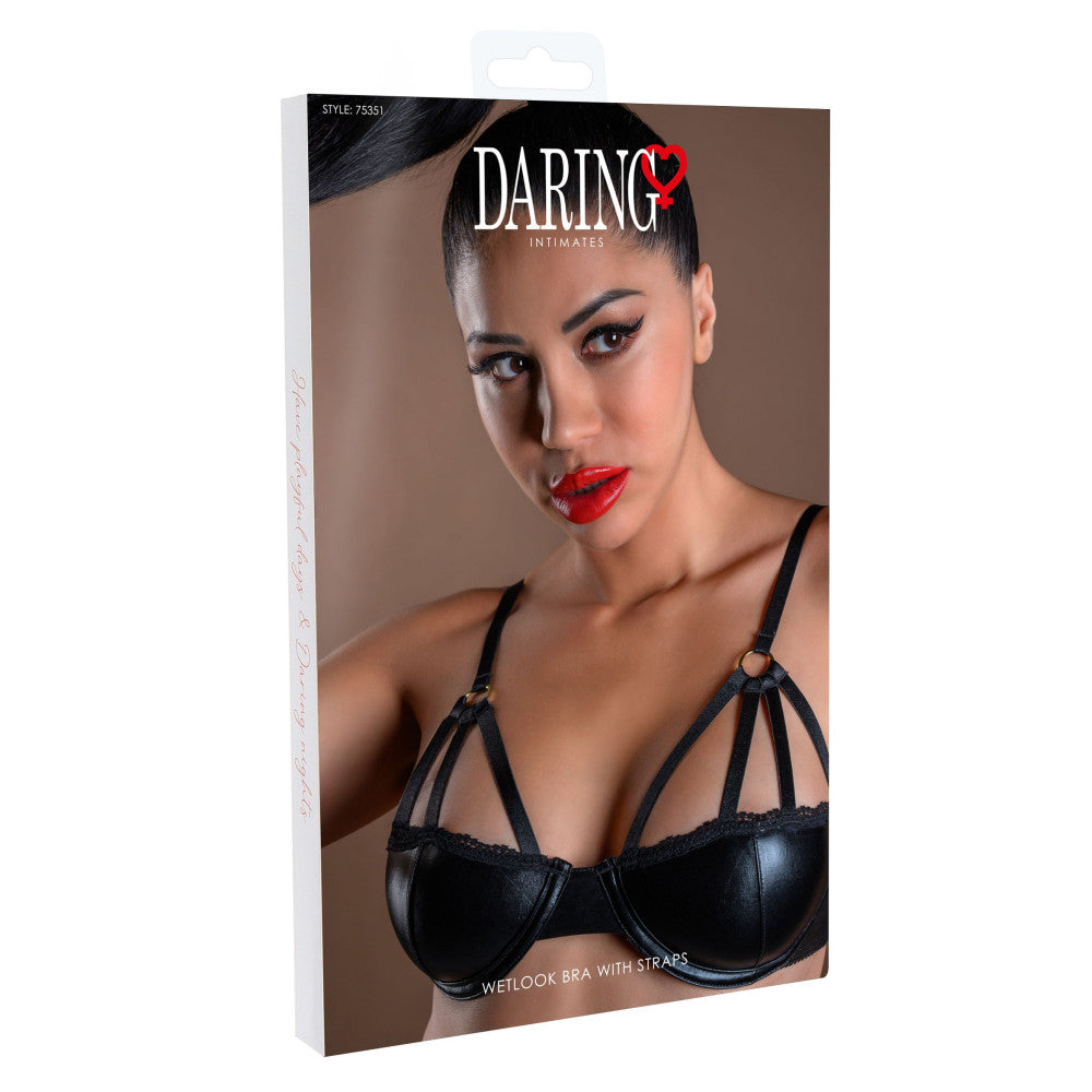 Daring Wet Effect Bra with Straps