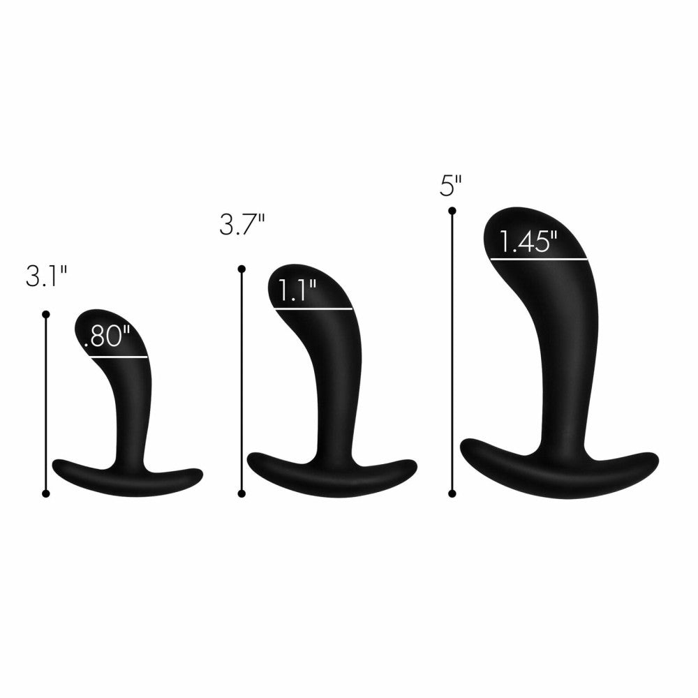 Dark Delights Silicone Butt Plugs Set of 3pcs.