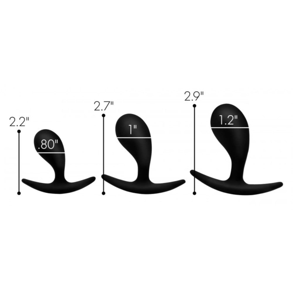 Dark Droplets Silicone Butt Plugs Set of 3 pcs.