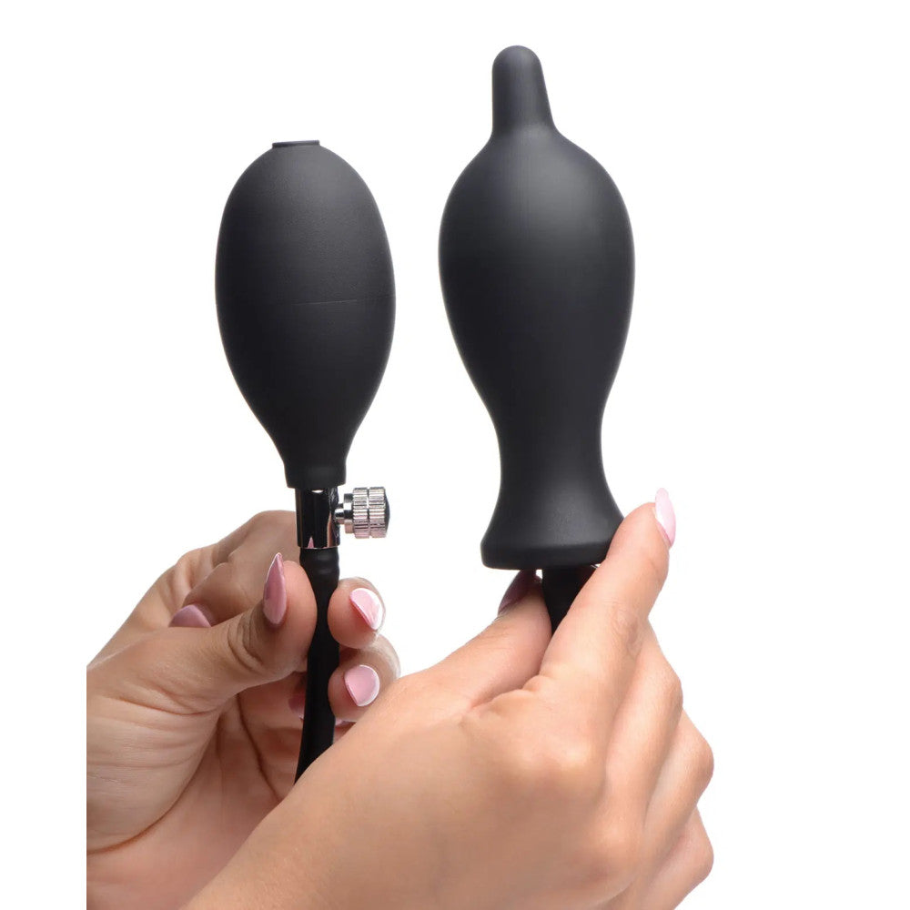 Dark Inflator Silicone Inflatable Butt Plug Black