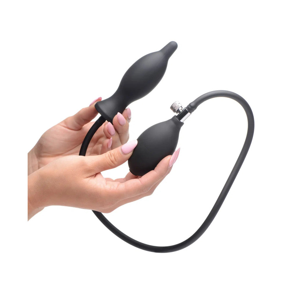 Dark Inflator Silicone Inflatable Butt Plug Black