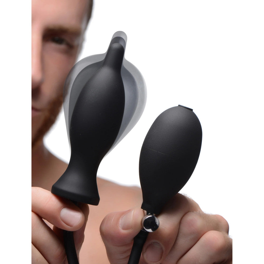 Dark Inflator Silicone Inflatable Butt Plug Black