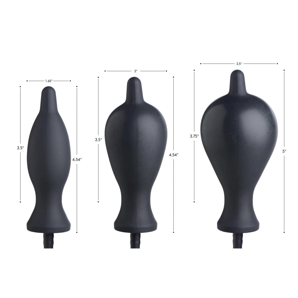 Dark Inflator Silicone Inflatable Butt Plug Black