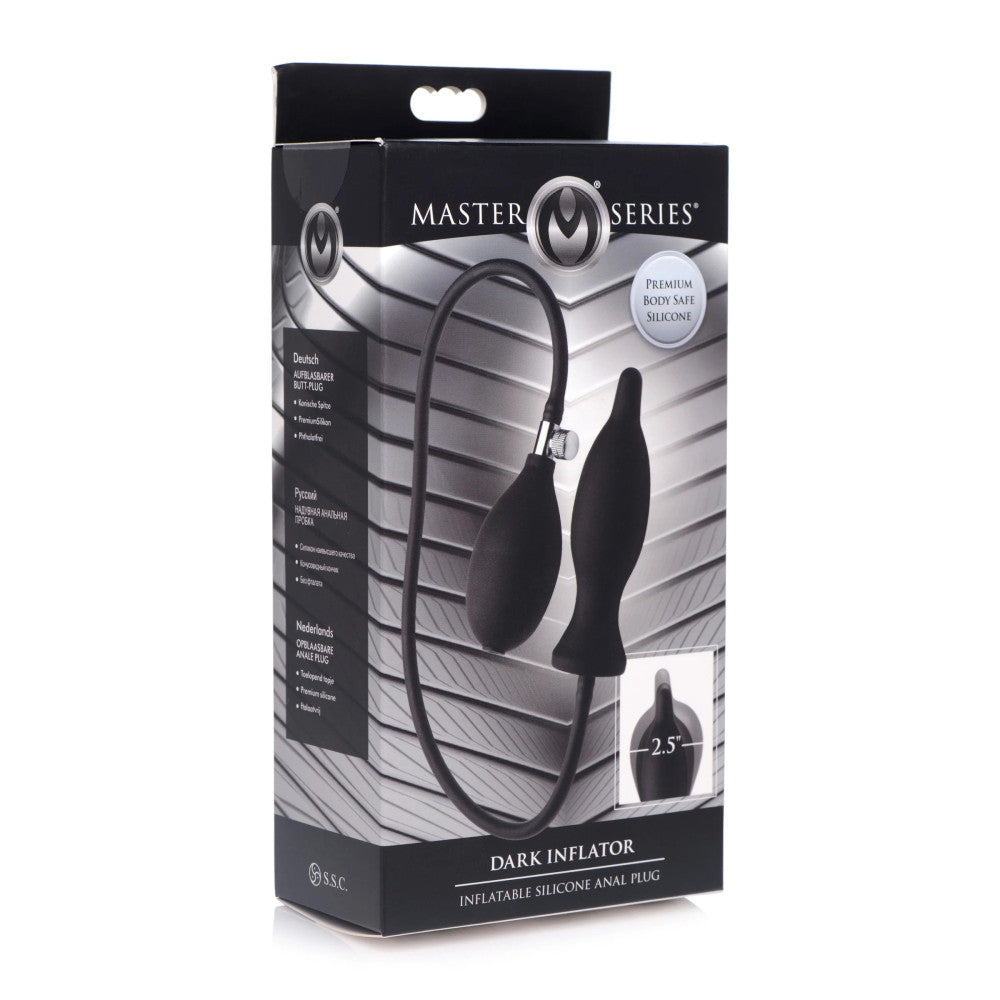 Dark Inflator Silicone Inflatable Butt Plug Black