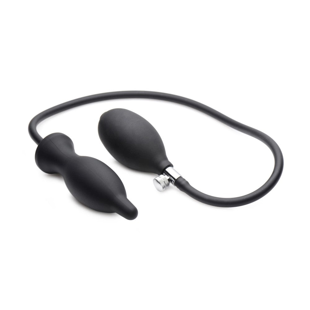 Dark Inflator Silicone Inflatable Butt Plug Black