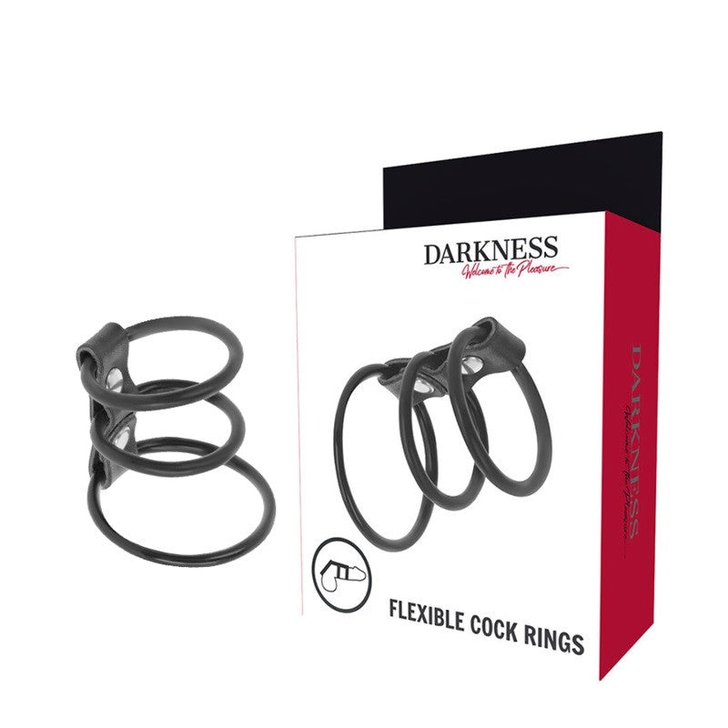 Darkness Flexible Cock & Balls Rings