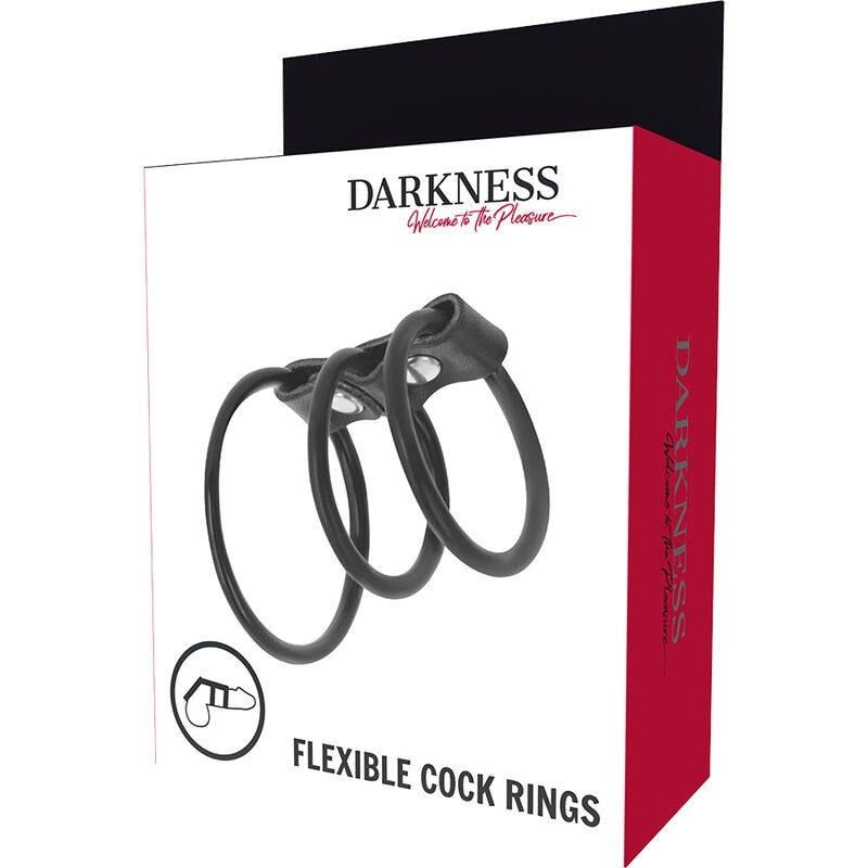 Darkness Flexible Cock & Balls Rings