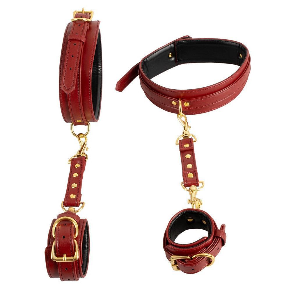 Deluxe Bad Kitty Wrist To Thigh Restraints Red