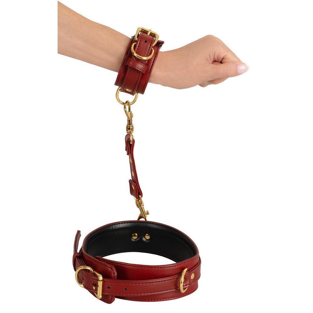 Deluxe Bad Kitty Wrist To Thigh Restraints Red