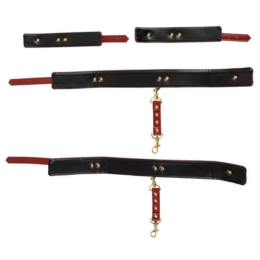 Deluxe Bad Kitty Wrist To Thigh Restraints Red