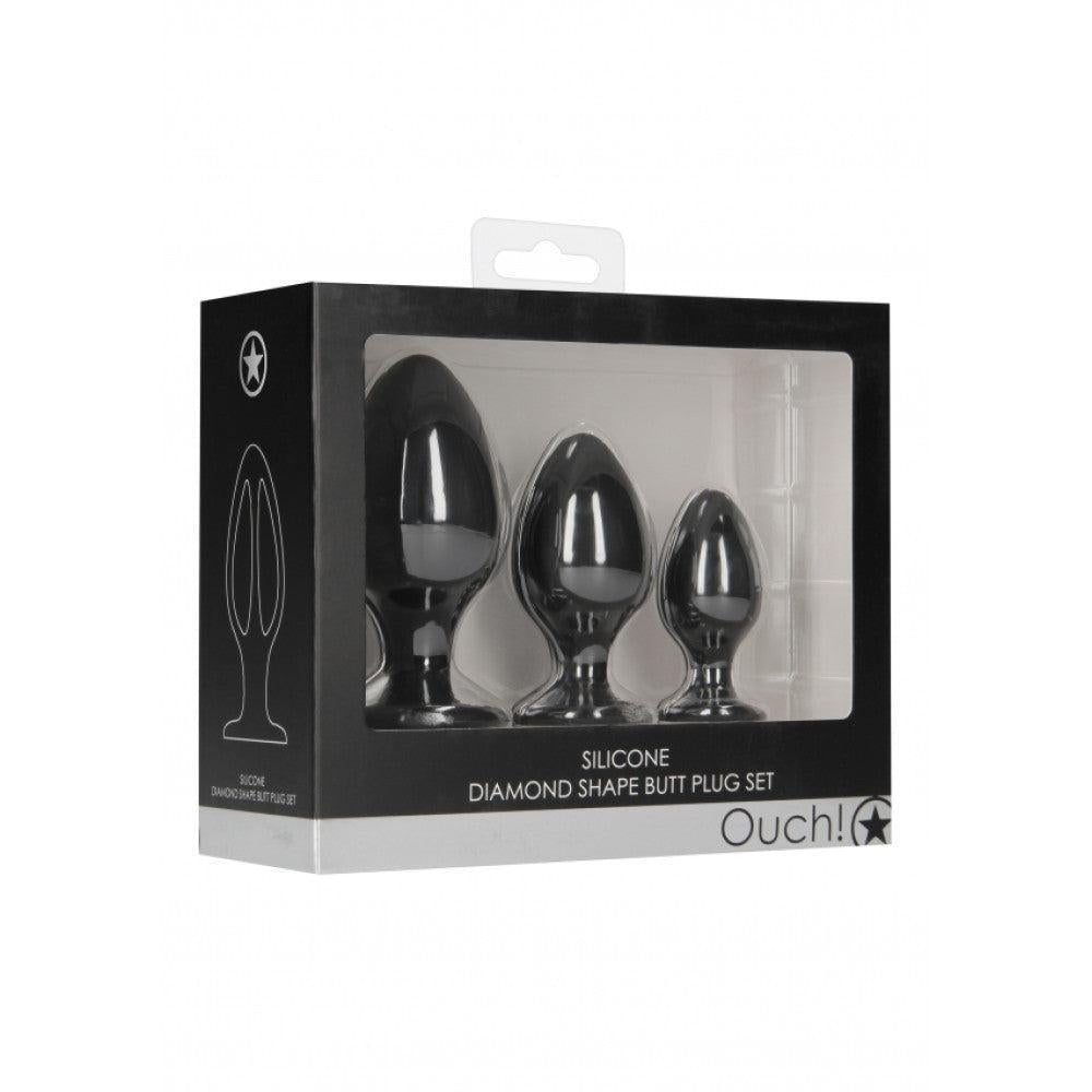 Diamond Shape Butt Plugs Set of 3 pcs.