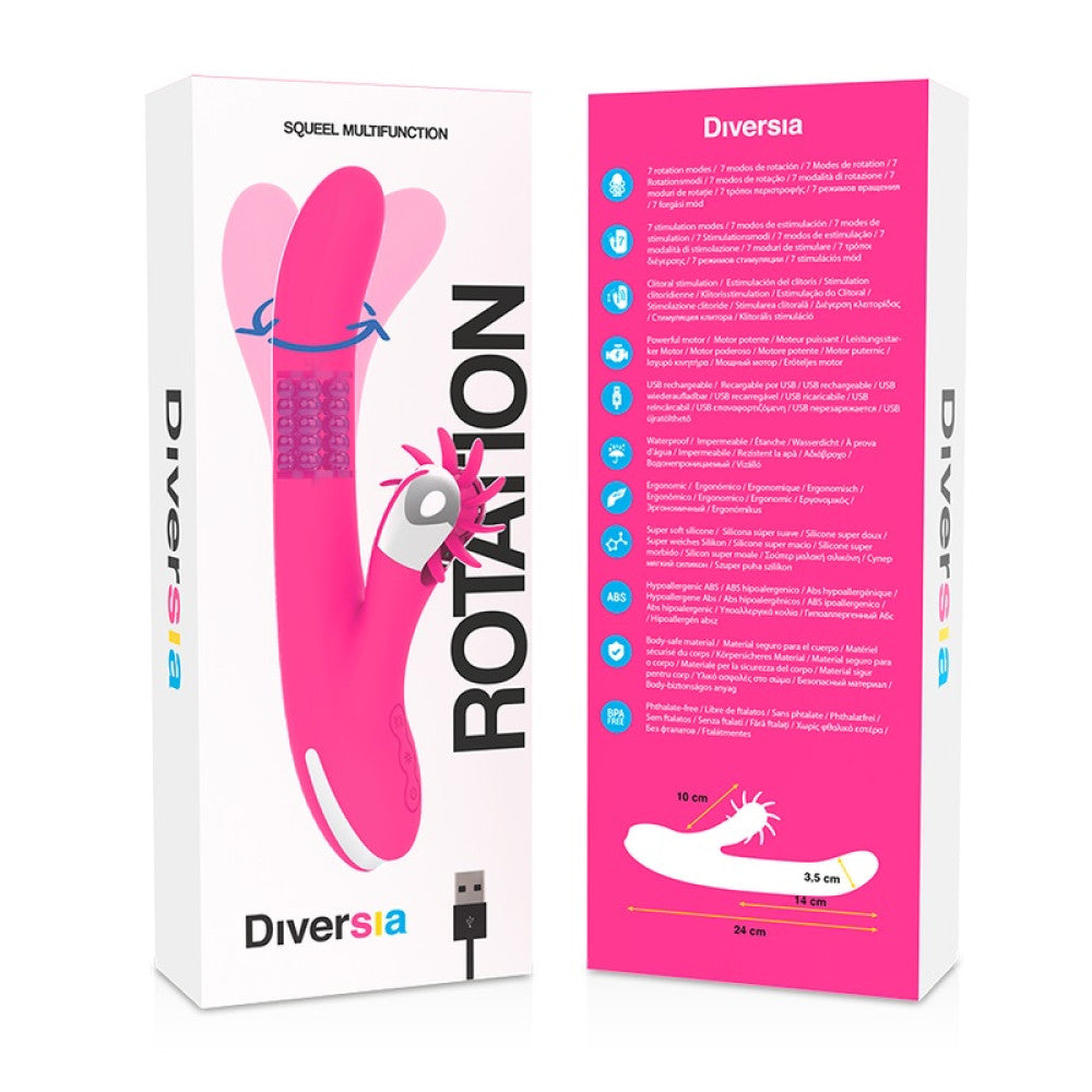 Diversia Rechargeable Bunny Waves Gyrating Vibrator