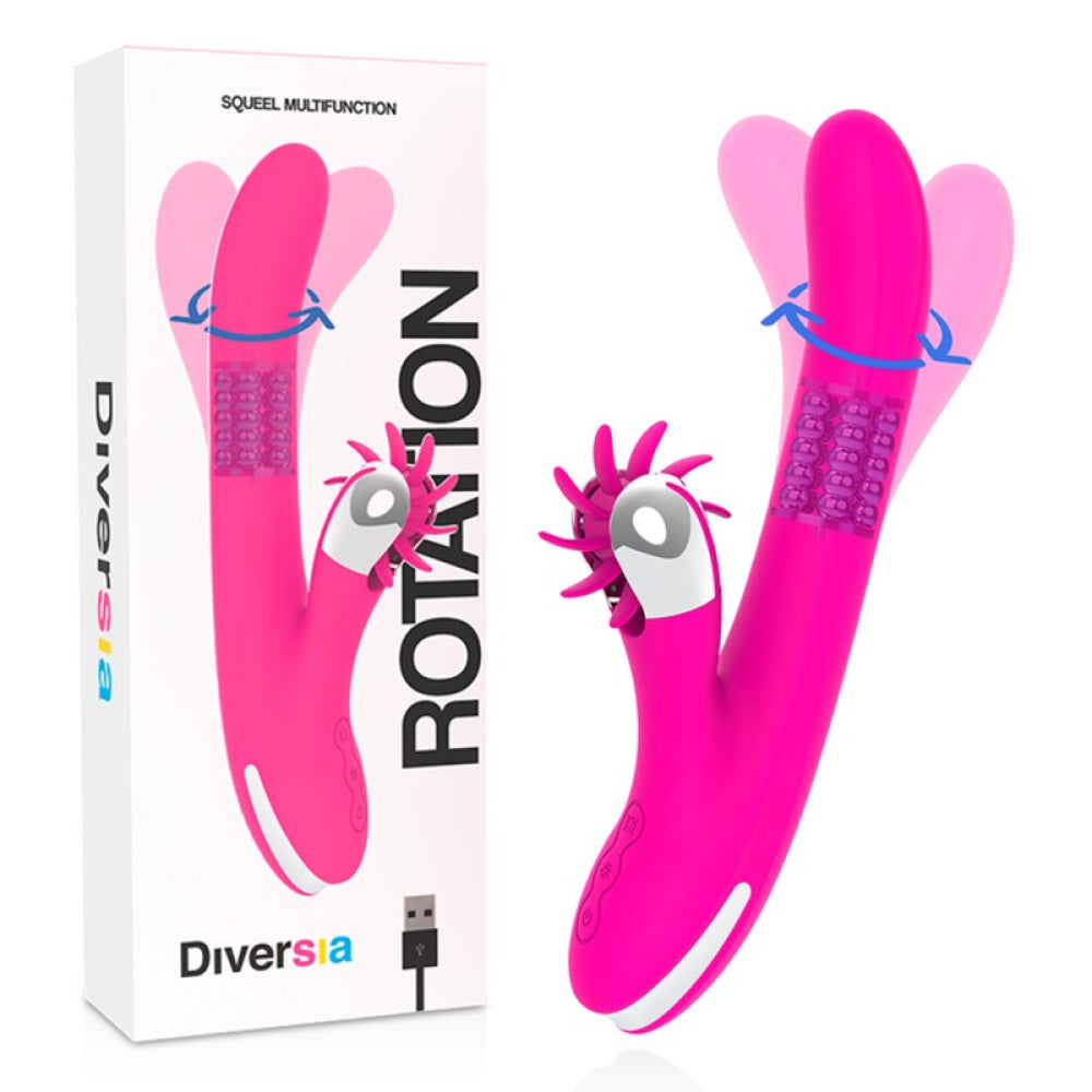 Diversia Rechargeable Bunny Waves Gyrating Vibrator