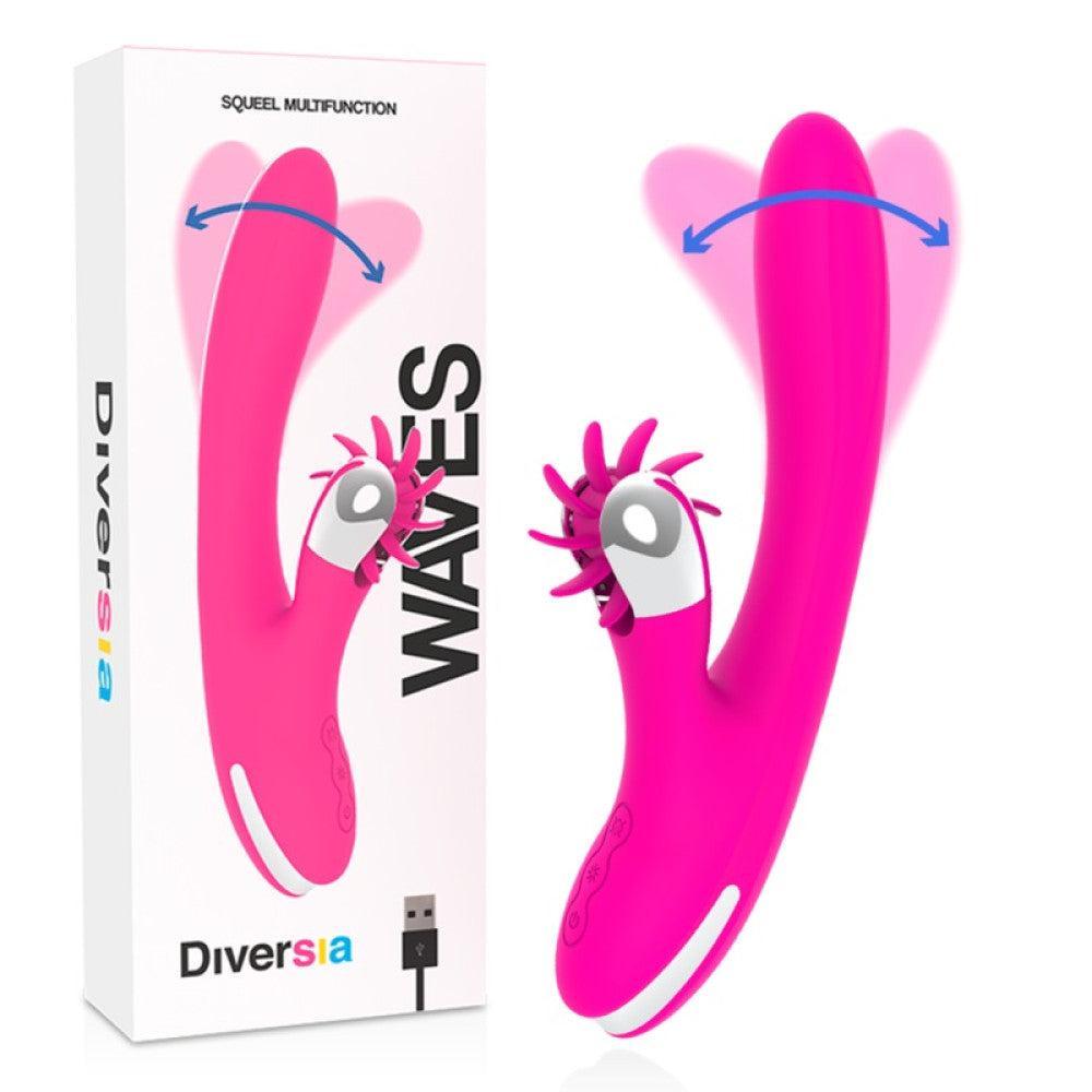Rechargeable Bunny Waves Vibrator with "Come here" Motion