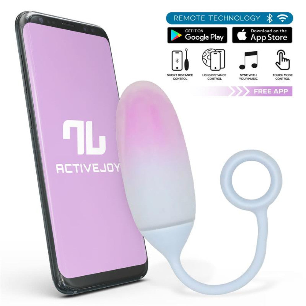 Double Layer Silicone Vibro Egg with App Intoyou Blue-Pink