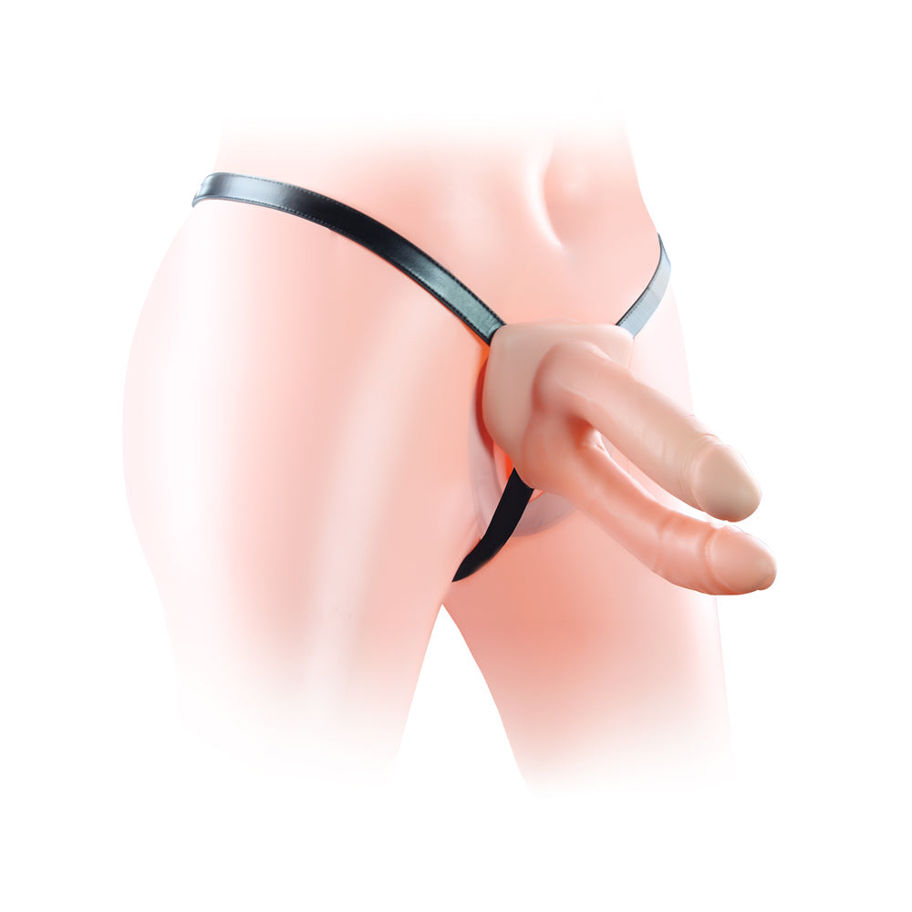 Double Penetrator Strap-on with Hollow Double Dildo