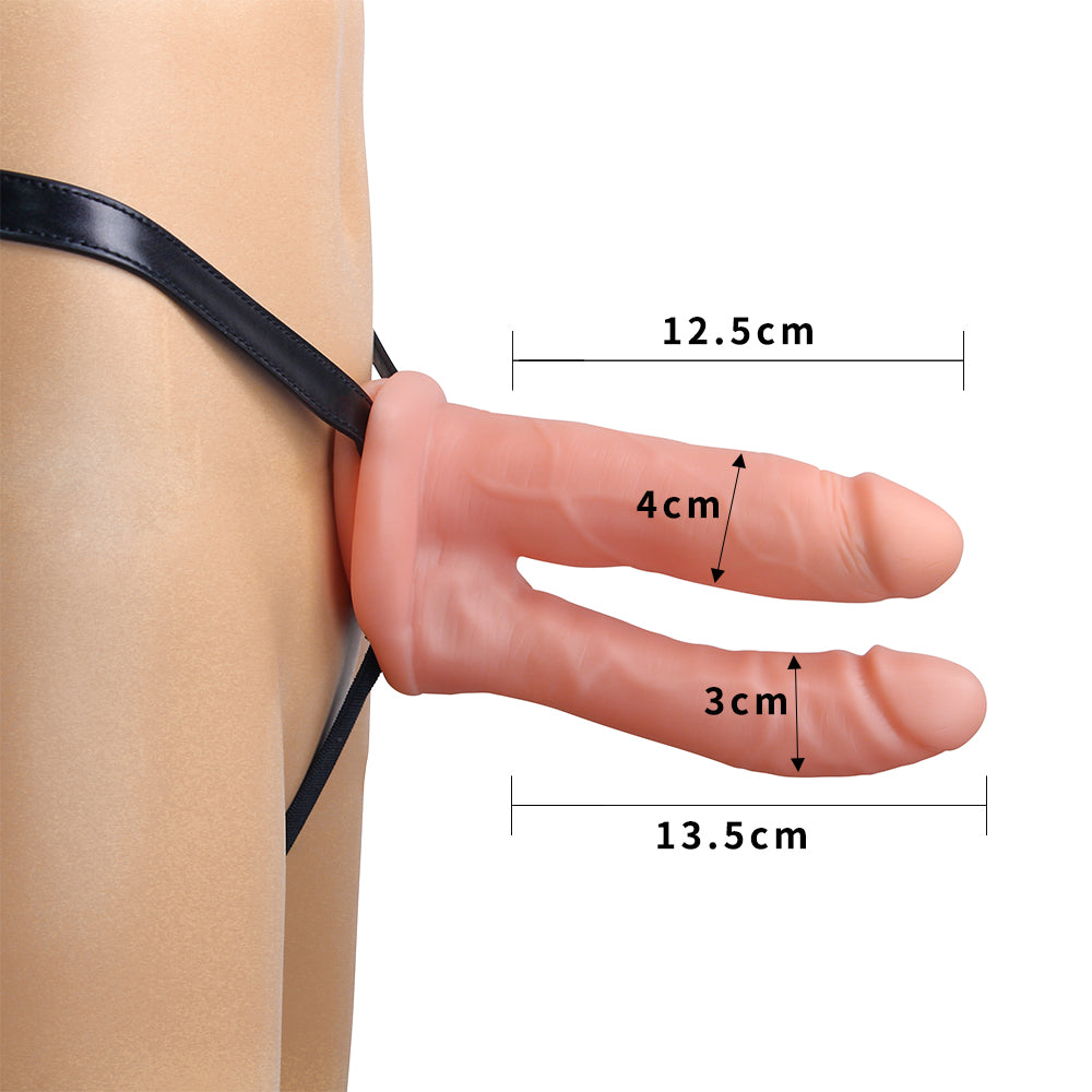 Double Penetrator Strap-on with Hollow Double Dildo