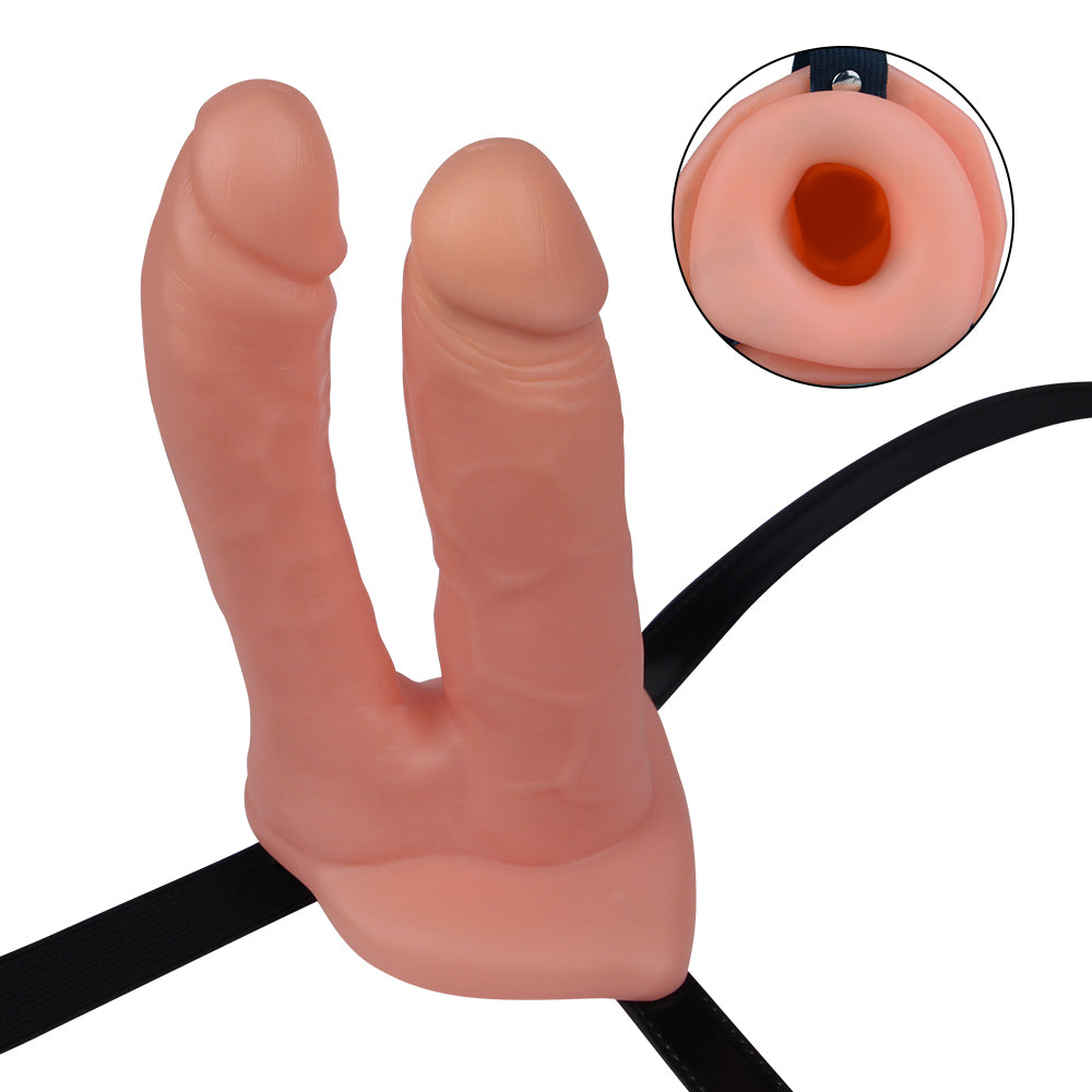 Double Penetrator Strap-on with Hollow Double Dildo