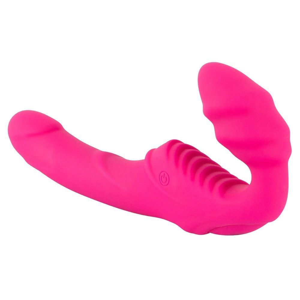 Double Teaser Rechargeable Strapless Strap-on Vibrating Dildo Pink