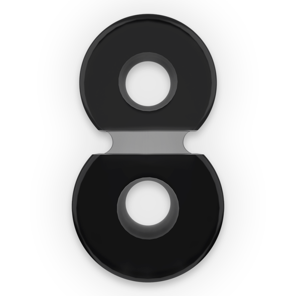 Double cock ring Powering black