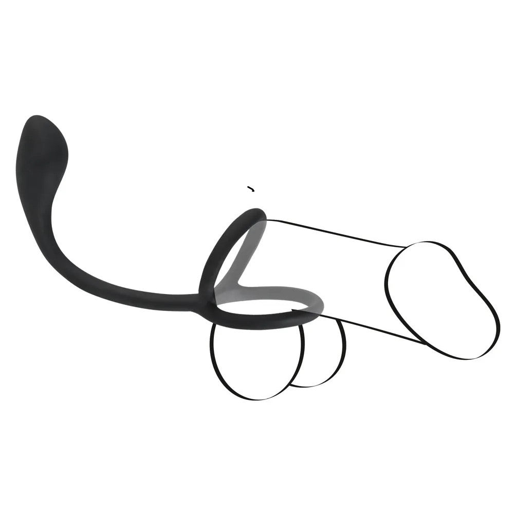 Double cock ring with anal stimulator Black Velvets