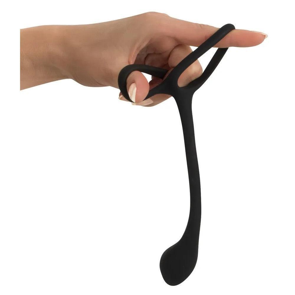 Double cock ring with anal stimulator Black Velvets