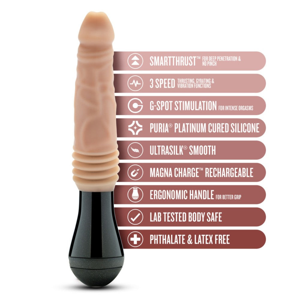 Dr.Knight Rechargeable Realistic Thrusting & Rotating Silicone Dildo