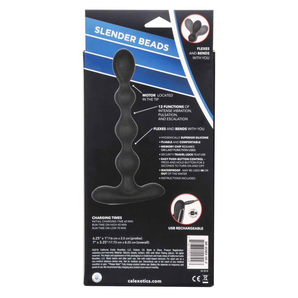 Eclipse Rechargeable Vibrating Silicone Beaded Anal Toy Black